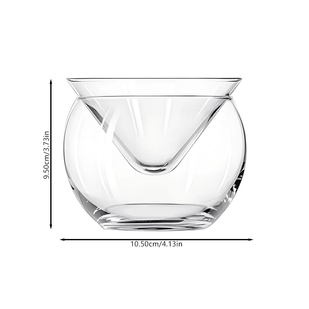 Glass Caviar Chiller Server Set, Serving Dish with Ice Holder