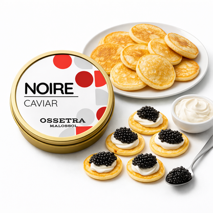 Ossetra Premium Sturgeon Black Caviar 8.8 Ounces / 250 Grams, Imported, Premium Quality