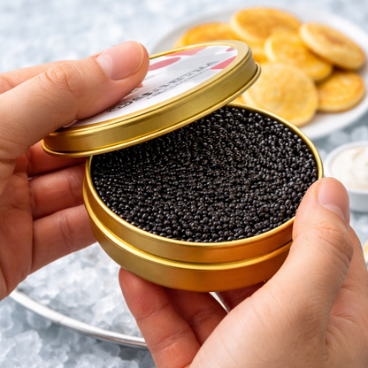 Ossetra Premium Sturgeon Black Caviar 8.8 Ounces / 250 Grams, Imported, Premium Quality