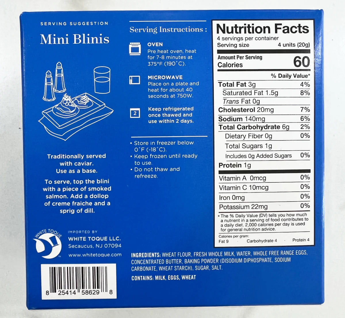 French Mini Caviar Blinis, Ready To Eat - 16 Count