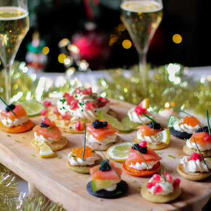 French Mini Caviar Blinis, Ready To Eat - 16 Count